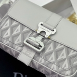Túi đeo chéo nắp gập Dior họa tiết kim cương khóa cài Like Auth on web fullbox bill thẻ