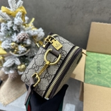 Túi hộp đeo chéo Gucci Nâu 2 khóa Vàng tag da họa tiết monogram Like Auth on web fullbox bill thẻ