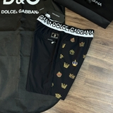 Quần short đùi gió Dolce Gabbana Milano họa tiết nhiều vương miện logo check cạp Like Auth 1-1 on web