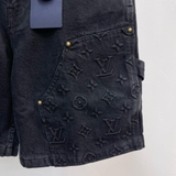 Quần short ngố đùi Jean Louis Vuitton họa tiết monogram nổi Like Auth 1-1 on web