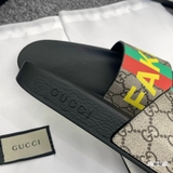 Dép lê quai ngang Gucci Not Fake họa tiết monogram Like Auth on web fullbox bill thẻ