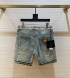 Quần short ngố đùi Jean Dolce Gabbana Xanh bạc rách mài logo DG vương miện gấu Like Auth 1-1 on web