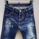 Quần Jean Dsquared2 Xanh rách wash gối đùi tag da cạp sau Like Auth 1-1 on web