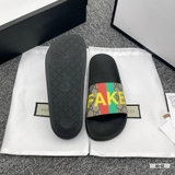 Dép lê quai ngang Gucci Not Fake họa tiết monogram Like Auth on web fullbox bill thẻ