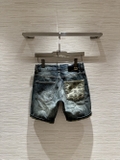 Quần short ngố đùi Jean Dolce Gabbana Xanh check túi sau Xám vương miện Like Auth 1-1 on web