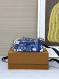 Túi hộp xích bạc Louis Vuitton đeo chéo Xanh Dương loang họa tiết monogram Like Auth on web fullbox bill thẻ