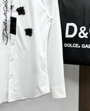 Áo sơ mi dài tay Dolce Gabbana thêu Ong Đen chữ ký Like Auth 1-1 on web