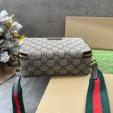 Túi hộp đeo chéo Gucci Nâu 2 khóa Vàng tag da họa tiết monogram Like Auth on web fullbox bill thẻ