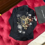 Áo sơ mi dài tay Dolce & Gabbana D&G Crown Print Fitted vương miện King Like Auth 1-1 on web