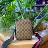 Túi đeo chéo Gucci GG mini Messenger Bag họa tiết monogram tag da 21x17x5cm Like Auth on web fullbox bill thẻ