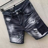 Quần short jean Jean Dsquared2 Đen rách xước wash Like Auth 1-1 on web