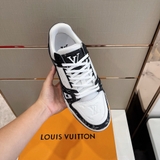 Giày sneaker Nam Nữ thể thao Louis Vuitton Đen vải jean họa tiết hoa vân logo LV thêu nổi Fullbox Phụ Kiện