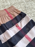 Quần short gió Burberry 2 lớp lót lưới kẻ sọc new 2024 Nâu Be Đen Like Auth 1-1 on web