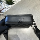 Túi hộp Louis Vuitton 2 khóa đeo chéo vân caro nổi logo tag Trắng 18x5x11x6.5cm Like Auth on web fullbox bill thẻ