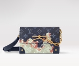 Túi đeo chéo Louis Vuitton Steamer Flower Patterns monogram Xanh loang 18x11x6.5cm Like Auth on web fullbox bill thẻ