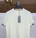 Áo phông T shirt Dior len mỏng logo check tay kẻ cạp Like Auth on web