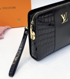 Túi ví Clutch Louis Vuitton họa tiết da cá sấu Đen new 2024 Like Auth on web fullbox bill thẻ