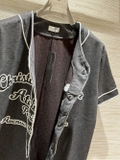 Áo sơ mi cộc tay Dior Baseball Jersey Xám kẻ sọc Like Auth 1-1 on web