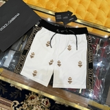 Quần short ngố đùi gió Dolce Gabbana họa tiết logo ong thêu vương miện 2 lớp lót lưới Like Auth 1-1 on web