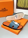 Dép lê sandal Hermes Xanh Ngọc đế Cam Đế gỗ da bò bản Like Auth 1-1 on web Full 3 box bill thẻ phụ kiện