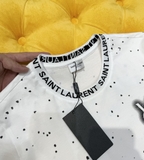 Áo phông T shirt Saint Laurent logo check cổ họa tiết chấm bi new 2024 Like Auth on web