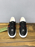 Giày sneaker Gucci ACE Leather Đen kẻ sọc Xanh Đỏ new 2024 Like Auth on web fullbox bill thẻ phụ kiện