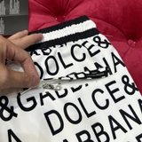 Quần short đùi gió Dolce Gabbana check cạp logo full 2 lớp lót lưới Like Auth 1-1 on web