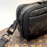 Túi Đeo Chéo Louis Vuitton LV Nano Alpha Bag Xám Đen vân hoa monogram 18.5x11x6.5cm Like Auth on web fullbox bill thẻ