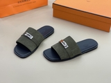 Dép sandal Hermes móc khóa quai Xanh Rêu da lộn đế gỗ Đen Like Auth on web fullbox bill thẻ