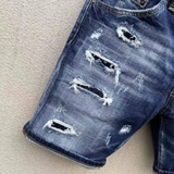 Quần short jean bò ngố đùi Dsquared2 Xanh rách wash logo thêu D2 Like Auth 1-1 on web