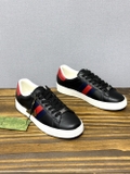 Giày sneaker Gucci ACE Leather Đen kẻ sọc Xanh Đỏ new 2024 Like Auth on web fullbox bill thẻ phụ kiện