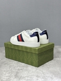 Giày sneaker Gucci ACE Leather kẻ sọc Xanh Đỏ Like Auth on web fullbox bill thẻ phụ kiện