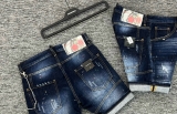 Quần short ngố đùi Jean Dsquared2 Xanh vá wash phối xích Like Auth 1-1 on web