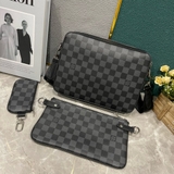 Túi ví đeo chéo Louis Vuitton LV Trio Combo 3 trong 1 Đen ô Caro new 2024 Like Auth on web fullbox bill thẻ