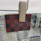 Quần Jean ống loe Louis Vuitton Xanh họa tiết caro Like Auth 1-1 on web