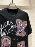 Áo phông T-shirt Louis Vuitton logo LV hoa chữ Nâu Like Auth on web