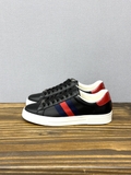 Giày sneaker Gucci ACE Leather Đen kẻ sọc Xanh Đỏ new 2024 Like Auth on web fullbox bill thẻ phụ kiện