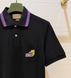 Áo polo Gucci check cổ kẻ sọc màu logo GG túi ngực Like Auth 1-1 on web