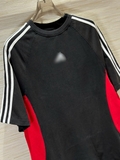 Áo phông T shirt Balenciaga x Adidas Đen kẻ sọc vai phối vải sườn Đỏ Like Auth on web