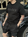 Áo phông T shirt Gucci logo ngực đính đá new 2024 Like Auth on web