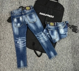 Quần Jean Dsquared2 Xanh rách vài vá wash gối đùi new 2024 Like Auth 1-1 on web