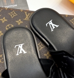 Dép lê Louis Vuitton Đen quai vân hoa họa tiết monogram khắc chìm Like Authentic 1-1 on web