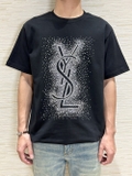 Áo phông T shirt Saint Laurent Đen ngực logo đá hạt Like Auth on web