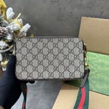 Túi hộp đeo chéo Gucci Nâu 2 khóa Vàng tag da họa tiết monogram Like Auth on web fullbox bill thẻ