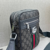 Túi đeo chéo Gucci GG Ophidia mini Bag Grey Xám monogram tag bạc kẻ vải Xanh Đỏ size 21x17x6cm Like Auth on web fullbox bill thẻ
