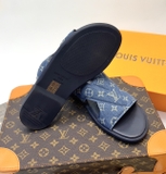 Dép lê quai ngang Louis Vuitton Xanh bò hoa vân monogram Like Auth on web fullbox bill thẻ