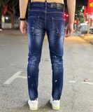 Quần Jean bò Dsquared2 Xanh rách xước vẩy sơn wash da Đen gối trái new 2024 Like Auth 1-1 on web