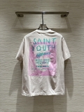 Áo phông T shirt Saint Laurent Young Michael Be họa tiết vòng xoáy Tím sau Xanh Like Auth on web