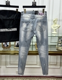 Quần Jean bò Dsquared2 Xám bạc rách xước đùi loang sơn khuy cài Like Auth 1-1 on web