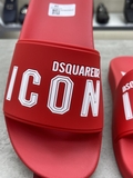 Dép lê quai ngang Dsquared2 icon Đỏ logo cao su Trắng nổi Like Auth on web fullbox bill thẻ